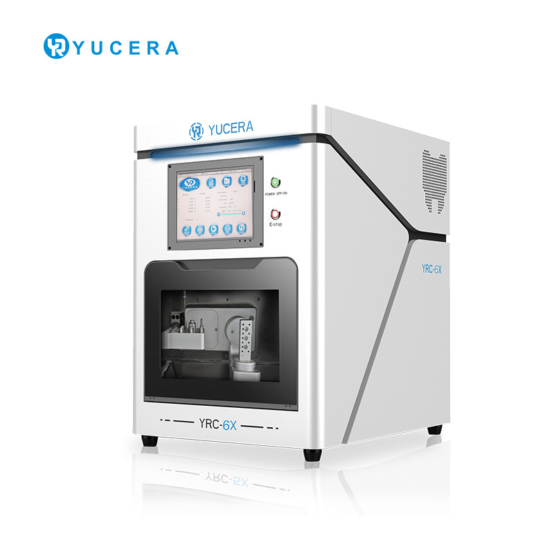 Fresadora dental de 5 ejes Yucera YRC-6X con 10 almacenes de herramientas y un año de garantía para soporte 24/7