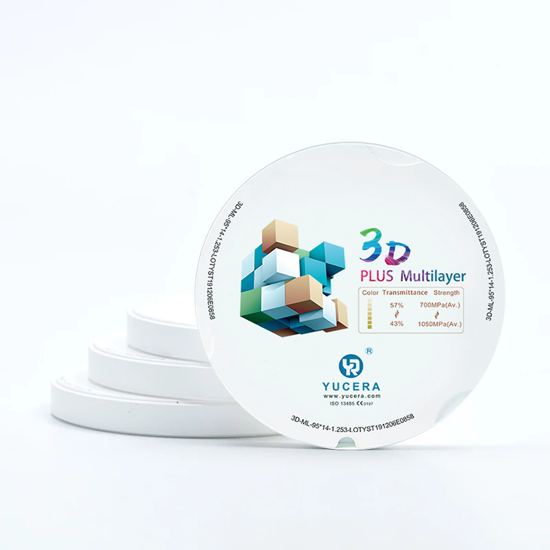 Bloques de zirconia dental multicapa 3D Plus de 98 mm YUCERA, los mejores materiales de discos de zirconia dental para el sistema CAD/CAM de laboratorio