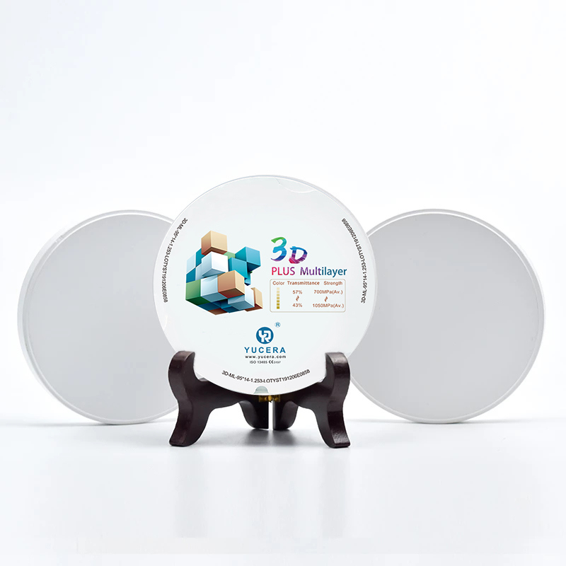 Bloques de zirconia dental multicapa 3D Plus de 98 mm YUCERA, los mejores materiales de discos de zirconia dental para el sistema CAD/CAM de laboratorio