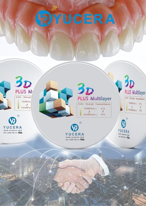 4D ML-zirconium YUCERA Cad Cam Disc Dental Lab Translucency 57% Dental Materials CAD/CAM Blank Acrylic Discs Denture Prosthetics