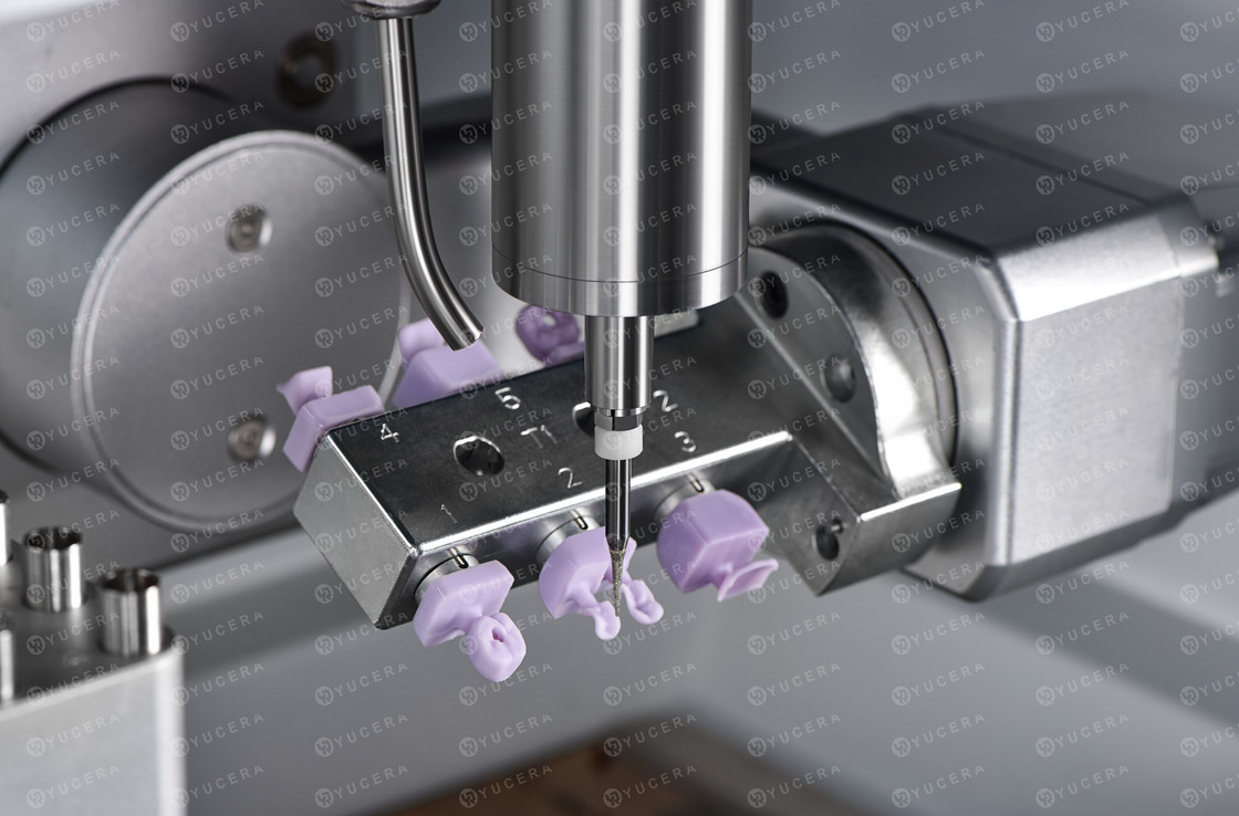 YUCERA-6X 5 Axis Cadcam Dental Lab Products Milling Machine Wet for Lithium Disilicate, Titanium Columns