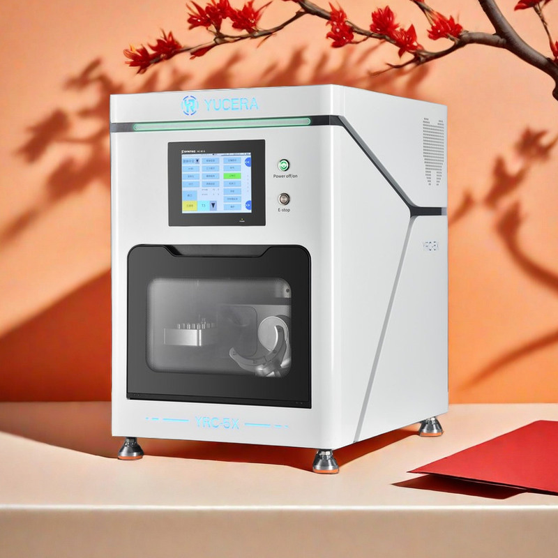 Yucera Nueva Máquina de Fresado Dental de 5 Ejes Recién Lanzada, Equipo de Laboratorio en Seco con Leva Universal de 5 Ejes, Maquinaria de Zirconia en Metal de Acero