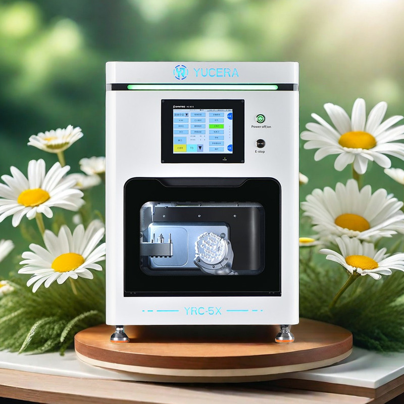 Yucera Nueva Máquina de Fresado Dental de 5 Ejes Recién Lanzada, Equipo de Laboratorio en Seco con Leva Universal de 5 Ejes, Maquinaria de Zirconia en Metal de Acero