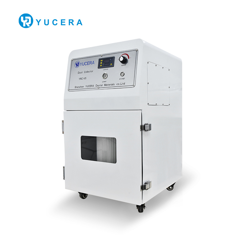Aspiradora de zirconia Yucera YRC-V5 para laboratorio dental: extracción de polvo, filtración eficiente, estaciones de trabajo de precisión, limpieza confiable