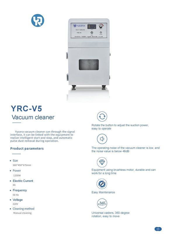 Aspiradora de zirconia Yucera YRC-V5 para laboratorio dental: extracción de polvo, filtración eficiente, estaciones de trabajo de precisión, limpieza confiable
