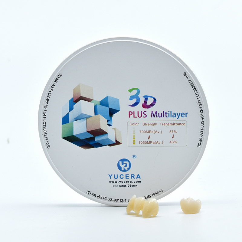 Bloque de zirconia dental YUCERA 3D Posterior Bridge Material | Resistencia de 1200MPa y 45% de Translucidez