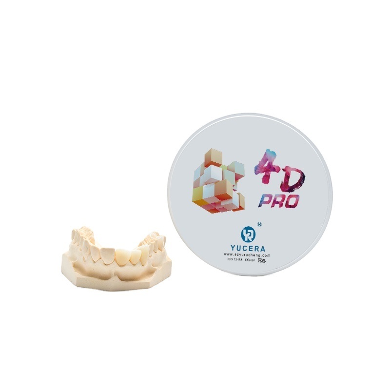 Bloque de zirconia dental YUCERA 4D Pro (1200MPa/43-57% Trans.) | Tecnología biomimética de 6 capas