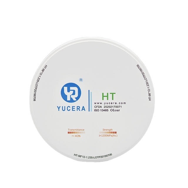 Desata la innovación dental con bloques de zirconia multicapa Yucera HT blanco de 98 mm