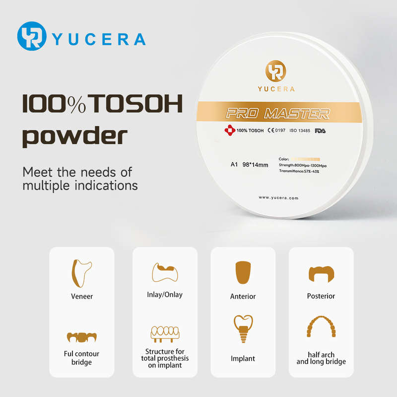 Yucera Pro Master Zirconia Ceramic Disc SHT-ML Dental CAD/CAM Crown Material